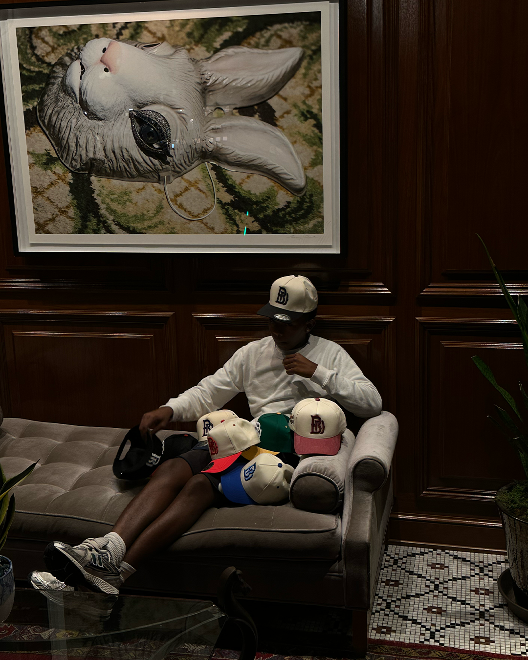 Precurved BAGEL DEPT snapback - WHITE / RED