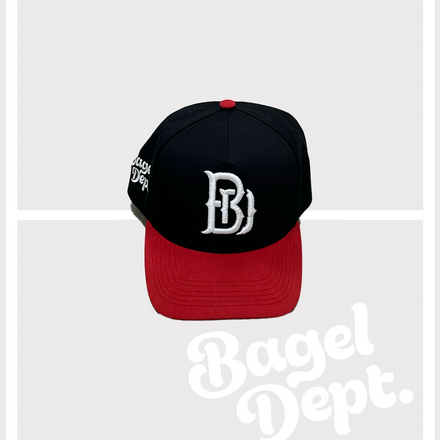Precurved BAGEL DEPT snapback - BLACK/RED