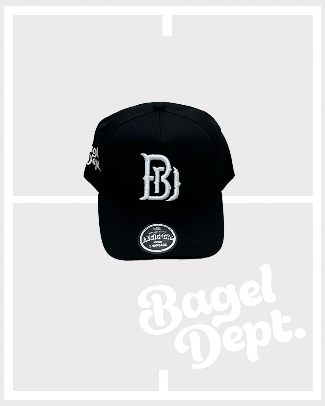Precurved BAGEL DEPT snapback - BLACK