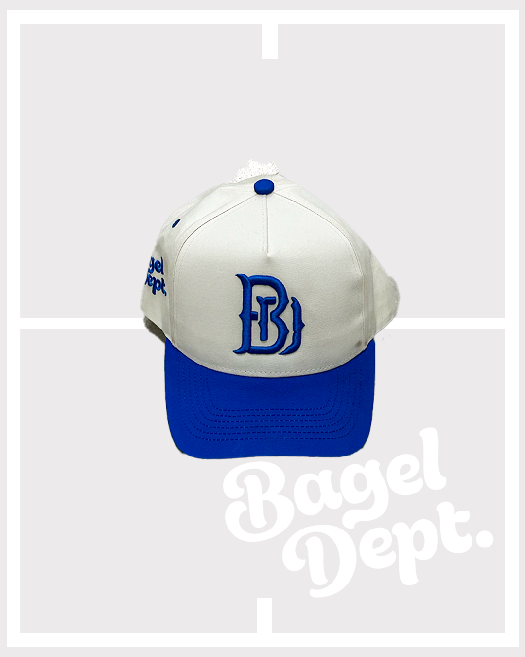 Precurved BAGEL DEPT snapback - WHITE / BLUE