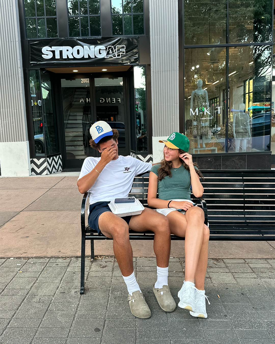 Precurved BAGEL DEPT snapback - WHITE / BLUE