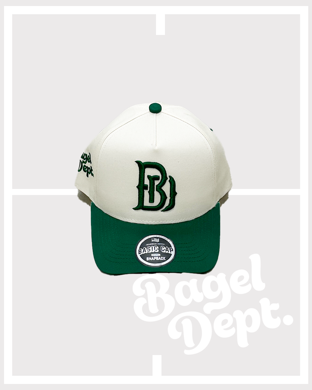 Precurved BAGEL DEPT snapback - WHITE / GREEN