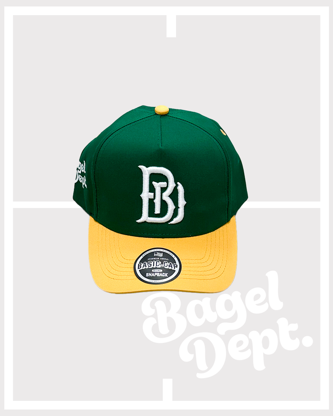 Precurved BAGEL DEPT snapback - GREEN / YELLOW